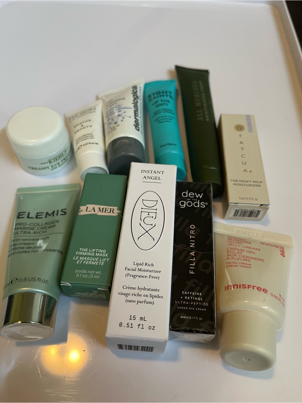 7 Travel Size moisturizers. La Mer, Kiels, Tatcha, Elemis, and others. Sealed